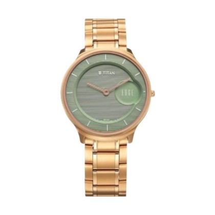 Titan Edge Murals 1843WM02 Green Dial Stainless Steel Strap Analog Men Watch